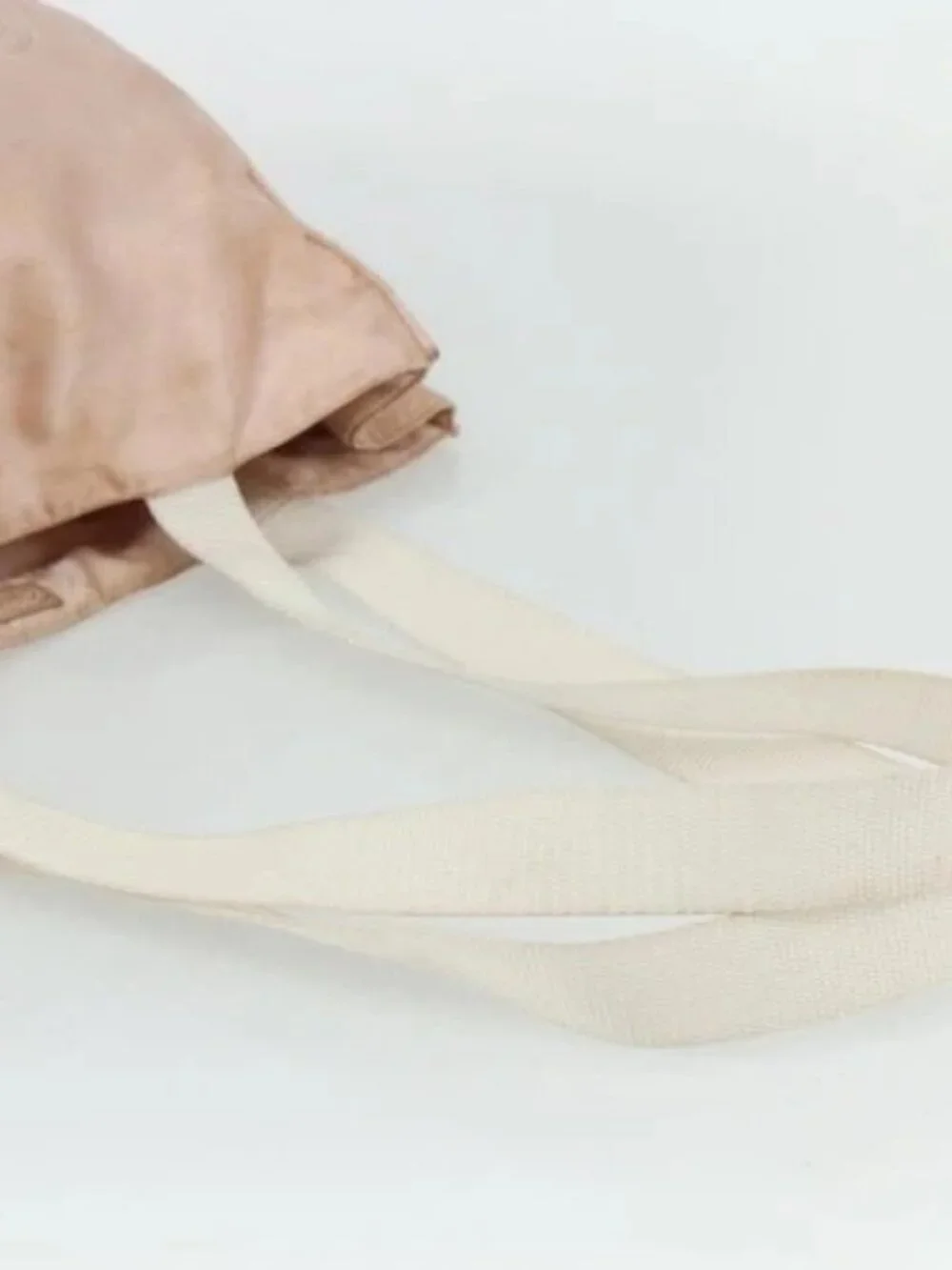 CHANEL Tote Bag Satin Gold Pink CC Auth bs35157